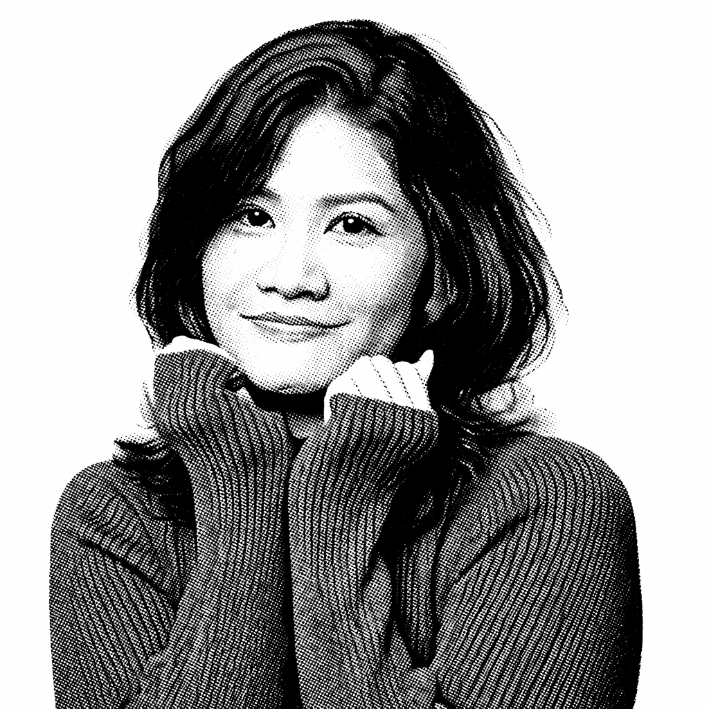 Group of colleagues greeting each other in a stylized blue duotone treatment